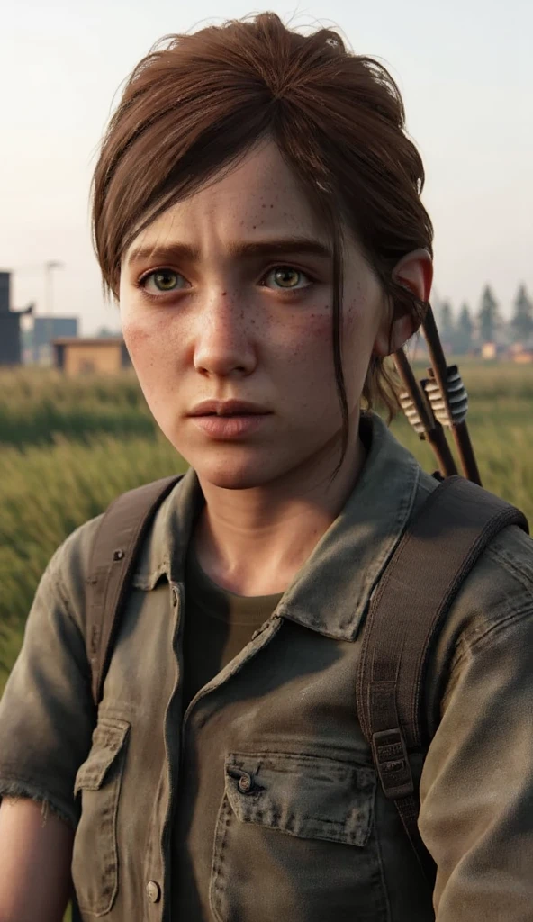 The Last of Us: Part III Ellie epilogue' Ellie Williams Short Hair Supremacy in The Last of Us 2 Peinado, 
Santa Barbara Ellie epilogue in The Last of Us: Part 3
I was responsible for Ellie epilogue's Santa Barbara  hair, body and outfit. hair style, pecas, ojos grises café, Un primer plano de una mujer con pecas en la cara, Pelo café, 
(Camisa de Lana Pendleton Vintage Talla 15 Cuadros Abotonada Manga Larga Marrón DICKIES,on a wasteland,) 
Zapatos botines café, (Airsoft Guns de sig sauer aire mod sig mcx asp,) The Last of us 3 Ellie Epilogue Grandmother 35 Years 2039s.  Realismo, film 80s apocalyptico zombie survive horror, 
Ellie Epilogue from The Last of Us 3, a shadow falls on his face , Ellie epilogue,  tlou3 ,  portrait, sun rays,  looking at viewer ,  awarded, (8K,  RAW photo,  better quality ,  masterpiece :1.2), ultra detailed , ( highly detailed skin :1.2), 8K uhd,  digital SLR camera ,  soft lighting , anatomy, mejorar, retro, Realismo, THE LAST OF US PARTE III ELLIE EPILOGUE,
The Last of Us: Part III Ellie epilogue' Ellie Williams Short Hair Supremacy in The Last of Us 2 Peinado, 
Santa Barbara Ellie epilogue in The Last of Us: Part 3
I was responsible for Ellie epilogue's Santa Barbara  hair, body and outfit. hair style, pecas, ojos grises café, Un primer plano de una mujer con pecas en la cara, Pelo café, 
(Camisa de Lana Pendleton Vintage Talla 15 Cuadros Abotonada Manga, Larga Marrón, DICKIES,) 
Zapatos botines café, (Airsoft Guns de sig sauer aire mod sig mcx asp,) The Last of us 3 Ellie Epilogue Grandmother 35 Years 2039s.  Realismo, film 80s apocalyptico zombie survive horror, 