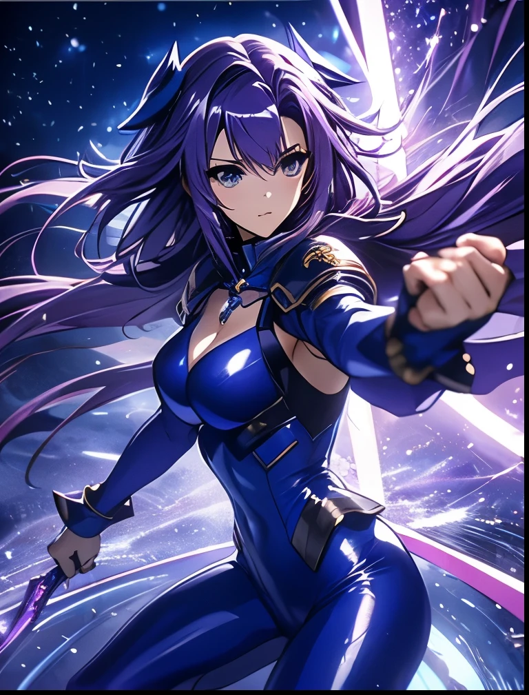 Anime girl with purple hair and purple pants holding a sword, Rider from the Fate series, style of anime4 K, high definition anime art, Anime epic artwork, advanced digital anime art, advanced anime digital art, Best anime 4k ,Digital anime art, ultra hd anime wallpaper