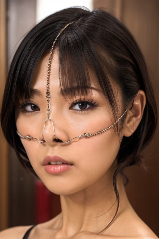    beautiful and charming woman that matches fashion trends  , ,(  Top Quality Realistic Textured Skin :1.4),     beautiful目  , (( 詳細なface ,  Realistic detailed eyes )),    close your eyes  , Nose and mouth, faceの焦点,    beautiful, A gentle and charming Chinese woman  ,    delicate sexy collarbone ,  魅力的な楕円形のface ,    double eyelid  ,,    pink lips, small nose,   shoulder,   face ,  faceクローズアップ ,     super high res  ,   Describe crimson hair in detail ,     full body photo  , Ultra-thin and transparent ,  白いオフ  shoulderのシャツと淡いブルーのスリットスカートが完璧な組み合わせ.....,  fresh and delicious, And see through,  movie lights, rimlight,   bob cut , from below,((  black hair))