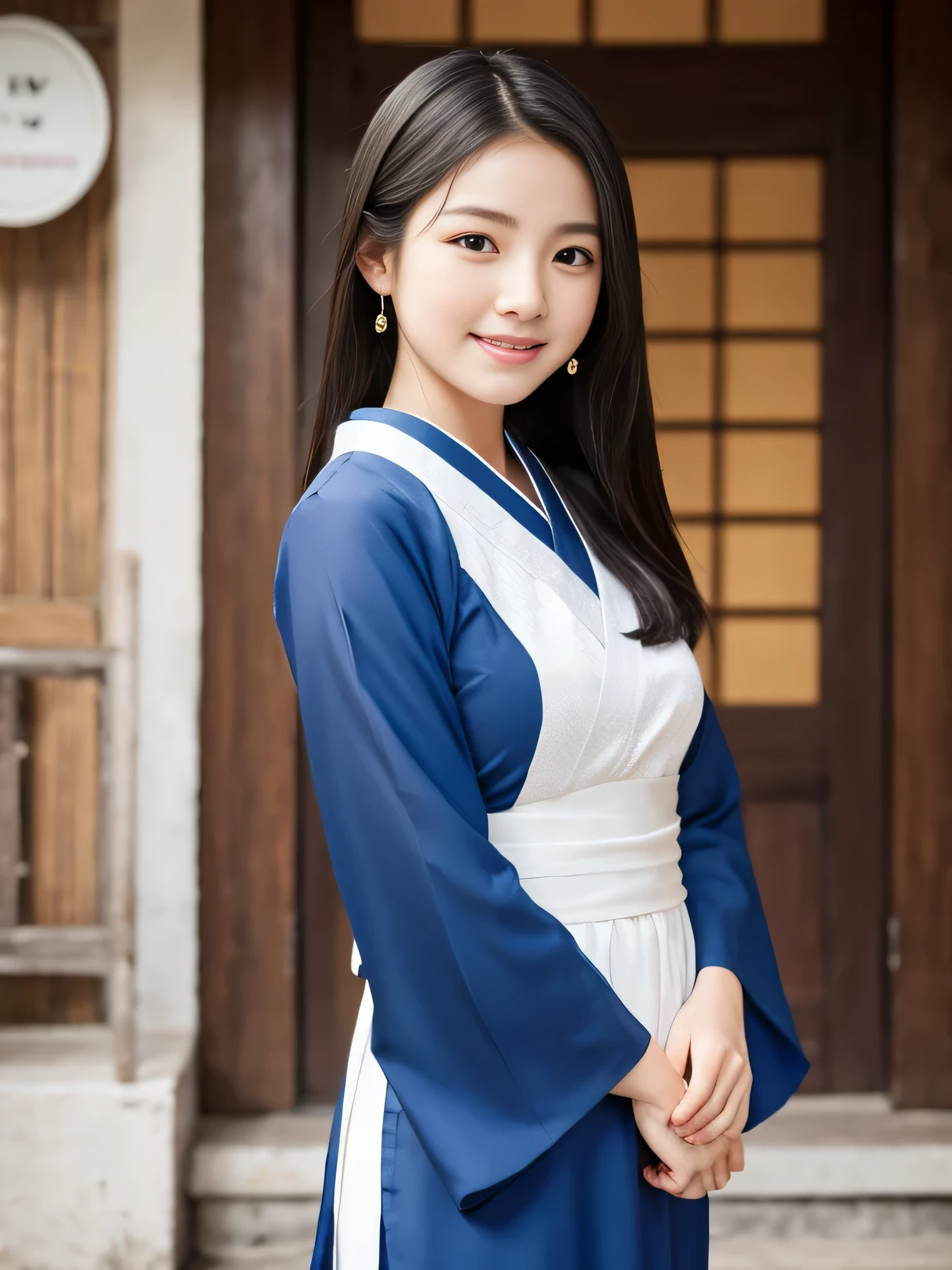 Pure young Japanese yukata girl, outstanding body, wearing traditional yukata, vivid makeup, natural black hair styles, sexual attractive, sweet smile, sitting in traditional garden, professional portrait photography,