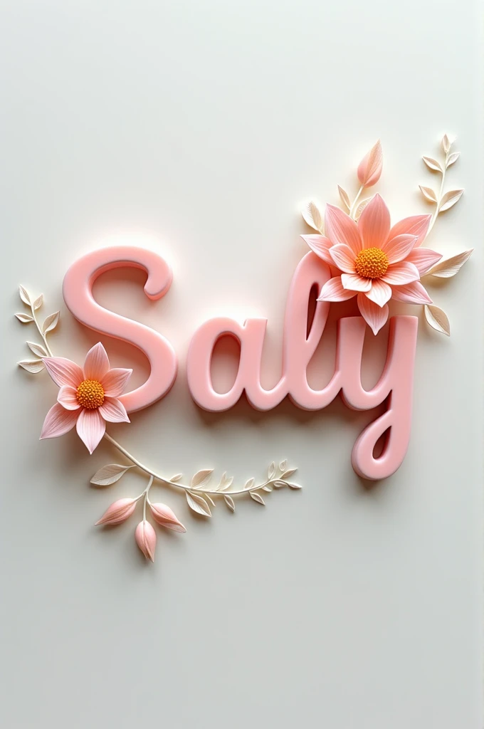 Write this name in a striking way and next to it place a flower in the form of plasticine