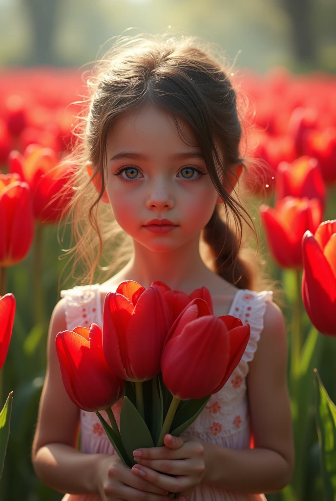 (pixarstyle: 1.25) portrait of a little girl, Natalie Portman, smiles, waist length with flower basket overgrown with poppy flower, natural skin texture, 4k textures, hdr, complex, highly detailed, sharp focus, cinematic look, hyper-detailed 
