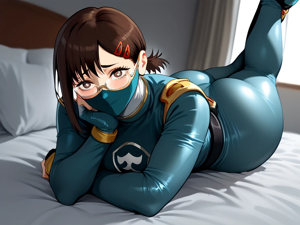  spandex pirot suit　 bed　     invited position 　 sexy　 showing private parts 　 open thighs　 　　　M-shaped legs　                      
   ecstatic expression　pov ninja mask
kobeni higashiyama glasses



　