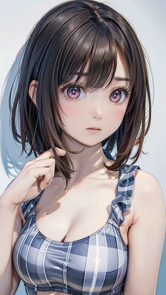 (masterpiece: 1.3), (8k, Realistic, RAW Photos, Highest quality: 1.4), Japanese schoolgirl, (Random Hairstyles: 1.2), (Micro Bikini: 1.2), (Ultra Detail Face, Attention to detail, double eyelid, Sharp focus: 1.2), (Cute Woman: 1.4), Light brown hair, Highest quality, masterpiece, Ultra-high resolution, (Realistic:1.4), Highly detailed and professionally lit smile, Playground Background, Athlete stretching, tight white crop top, Light blue racing shorts, Shiny sweat, Serious expression, short hair, Strong thighs, tight thin waist