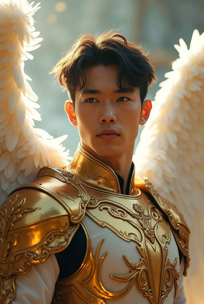 super high resolution, best quality, photo, 4k, (photorealistic: 1.4), cinematic lighting, full naked male angel with large translucent wings, expose the penis, huge penis, errected, shirtless naked muscular man, abdominal muscles dressed in medieval gold armor, detailed feathers, men angel with large translucent wings, muscular , big sexy ass, abdominal muscles clad in medieval gold armor, detailed feathers, environment cyberpunk, snow and ice environment in the background, ice cathedral, portal of the future, 3D light, HD, magic, god of light, backlighting, detailed face, inspirited by Li Xian, Leo Wu, contrasts, smooth skin, soft hands, correct anatomy, five fingers. focus on the penis