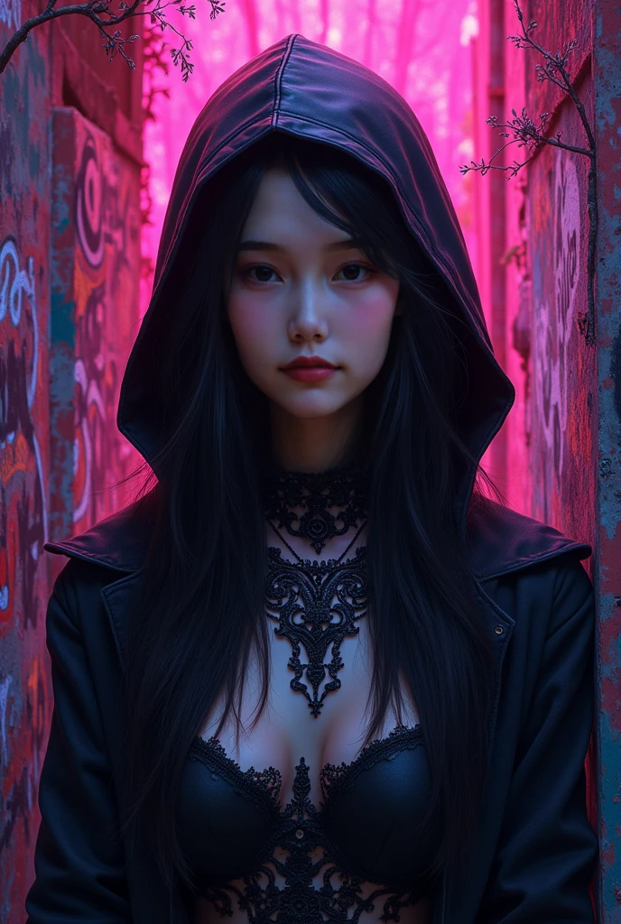 A hooded man、Female figure with a cross on her chest, artwork in the style of Gu Weiss, author:Yang J, Beautiful character painting, mysterious girl, Dark fantasy meets reality, Gu Weiss, author:Ni Zan, Inspired by Ai Xuan, author:Cold plum, author:Fan Qi, Li Song, Art cover