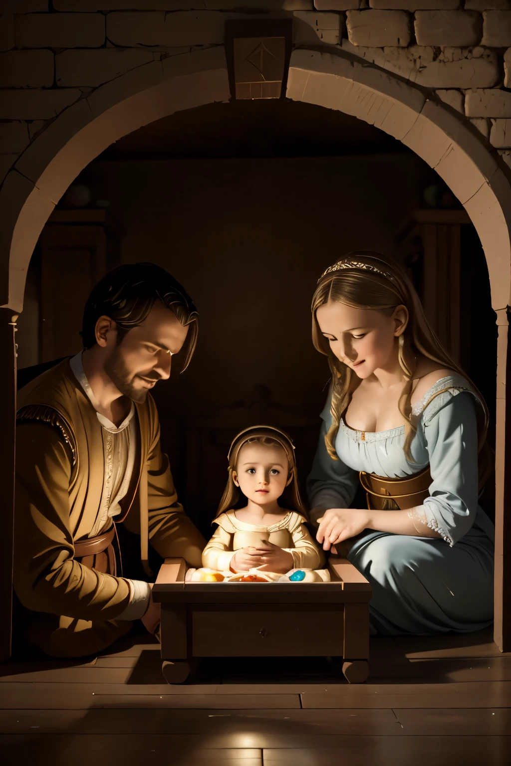 arafed painting of a nativity scene with a manger and a woman, by Gerald van Honthorst, gerard van honthorst, the birth, with infant jesus, by Cristofano Allori, by Jan Baptist Weenix, by Joris van der Haagen, by Jacob van Campen, by Johann Liss, biblical art lighting