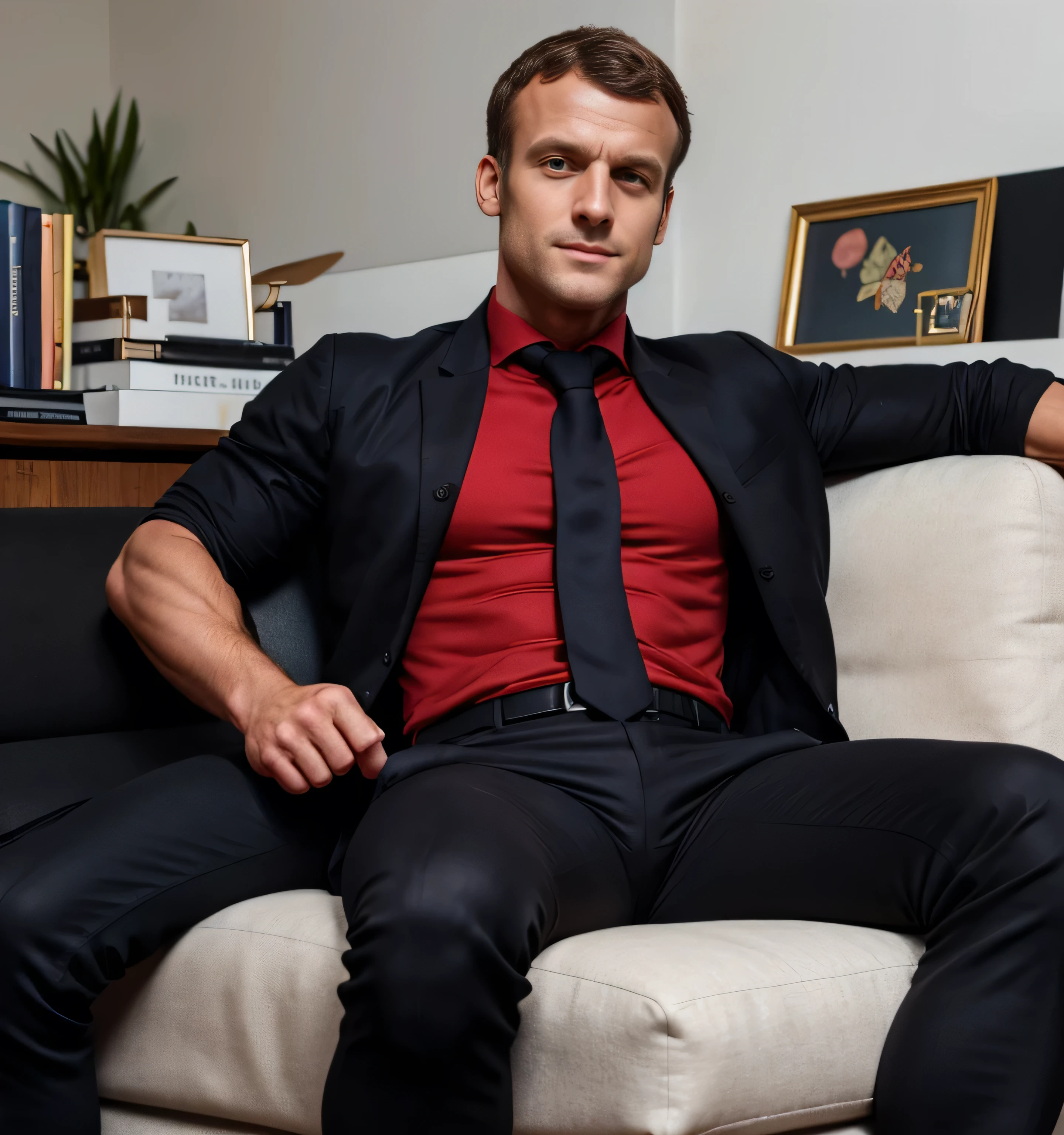 naked gay hugged in the hips pectoral chest fucking by gay tuxedo black suit and bow tie on night balcony sofa