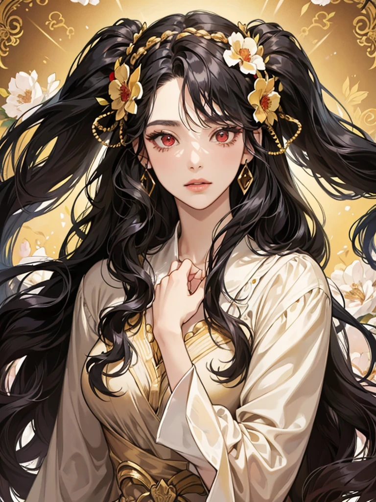 Beautiful ancient Chinese black-haired princess She spreads her pussy