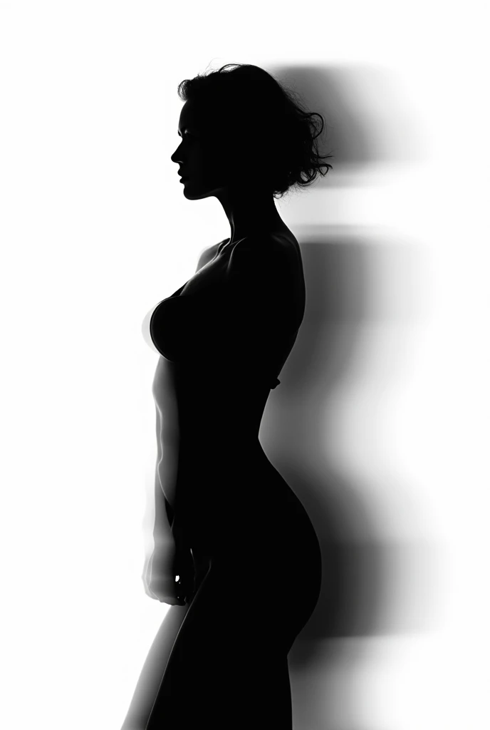 A close-up of a young woman's bare back with a black and white photo filter