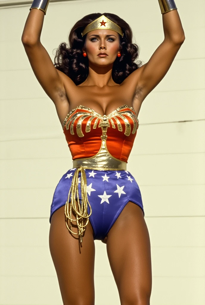 Wonder woman, lynda carter standing, arms up