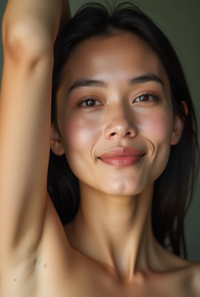 tanned beautiful girl、early summer、、With bangs、Hair Bun、(((A proper woman,Cowboy Shot,Open your arms to me:1.5))),Eyes shining with excitement,(((A kind smile:1.8,A kind smile,blush:1.8,Deep cheeks:1.8))),((((blush,Red cheeks))),(Cinema Lighting), (Photo realistic:1.4)、(Surreal:1.4)、(Realistic:1.3)、 (Gentle lighting: 1.05)、(Improve the lighting quality of your videos:0.9)、 32k、25-year-old female、Photorealistic Lighting、Backlight、Facial Light、Ray-tracing、(bright:1.2)、(Improvement of quality:1.4)、 (Highest quality real texture skins)、Beautiful Eyes,Delicate face、 Face close-up, ((((naked))), (Improve your body line mood:1.1)、Good figure,Perfect Anatomy,Beautiful actress, (((Beautiful big , Narrow waist,Thin Hips,Long, slender legs,8 heads))), (((True Face))),((Show both armpits))), Sexy pose, (((Realistic Boobs))), big breasts, (((Background gray color))), (((Stick your butt out))), (((Spread your legs))),