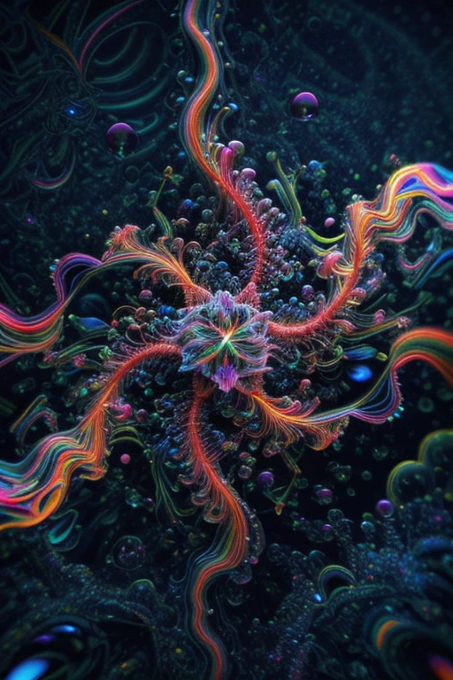 A spiraling vortex of beautiful bubbles of different neon colors swirling over and under each other, LSD, DMT imagery, psychedelic droplets of water, abstract liquid, and intricate rainbow art. octane render, black 3d fluid simulation,ethereal bubbles, swirling multicolored liquids against a pitch black background and highly detailed, octane render, reflective rainbow bubbles, twisted colors inside of glass spheres, Psilocybin Dream inside an amazing image of light emerging from colors in a shimmering glass morphing out of colors, bright neon and fluorescent colors,very bright, vibrant colors, perfectly formed and symmetrical reflective bubbles and spheres, attention to detail with these beautiful bubbles and spheres, Extreme Hallucinations in a gorgeous piece of  psychedelic digital artwork, Stunning, pixel art, tripped out colors, 4d mandelbulb psychedelics, glass like psychedelic landscape, intricate rainbow environment, psychedelic underwater brightness and glow with neon colors, glowing colors twist inside of translucent glass spheres and bubbles with light and color reflecting off of both in bright fluorescent colors, psychedelic trip, fluorescent and neon aesthetic, psychedelic vibrant colors, bright psychedelic paint splattered backgrounds,swirling spirals and vortex, bright vibrant colors popping out from 3d glass spheres, Rotational Symmetry, Pixel Assets, Portrait photography, Surrealism, Photorealistic, Hyperdetailed, Glass Morphism, Digital Art, Sparkle, Optical Illusion, Glowing Light, Reflective Light, Overexposure, Backlighting, Depth Of Field, Spheres and bubbles show perfect Symmetry, UHD, High Details, High Quality, Super Detailed, Full Focus, Awe inspiring,  Breathtaking, Indescribably Beautiful, Heaven sent images, Best Quality, Award Winning, Masterpiece. psychedelic droplets of water, abstract liquid, and intricate, octane render, black 3d fluid simulation,  