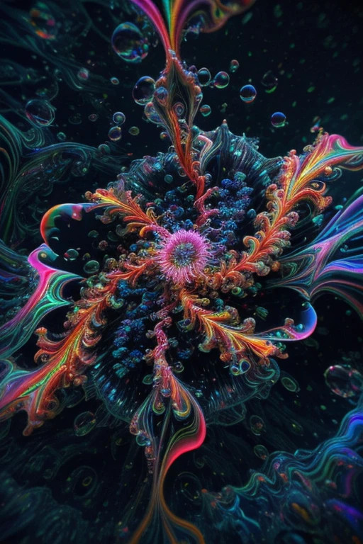 A spiraling vortex of beautiful bubbles of different neon colors swirling over and under each other, LSD, DMT imagery, psychedelic droplets of water, abstract liquid, and intricate rainbow art. octane render, black 3d fluid simulation,ethereal bubbles, swirling multicolored liquids against a pitch black background and highly detailed, octane render, reflective rainbow bubbles, twisted colors inside of glass spheres, Psilocybin Dream inside an amazing image of light emerging from colors in a shimmering glass morphing out of colors, bright neon and fluorescent colors,very bright, vibrant colors, perfectly formed and symmetrical reflective bubbles and spheres, attention to detail with these beautiful bubbles and spheres, Extreme Hallucinations in a gorgeous piece of  psychedelic digital artwork, Stunning, pixel art, tripped out colors, 4d mandelbulb psychedelics, glass like psychedelic landscape, intricate rainbow environment, psychedelic underwater brightness and glow with neon colors, glowing colors twist inside of translucent glass spheres and bubbles with light and color reflecting off of both in bright fluorescent colors, psychedelic trip, fluorescent and neon aesthetic, psychedelic vibrant colors, bright psychedelic paint splattered backgrounds,swirling spirals and vortex, bright vibrant colors popping out from 3d glass spheres, Rotational Symmetry, Pixel Assets, Portrait photography, Surrealism, Photorealistic, Hyperdetailed, Glass Morphism, Digital Art, Sparkle, Optical Illusion, Glowing Light, Reflective Light, Overexposure, Backlighting, Depth Of Field, Spheres and bubbles show perfect Symmetry, UHD, High Details, High Quality, Super Detailed, Full Focus, Awe inspiring,  Breathtaking, Indescribably Beautiful, Heaven sent images, Best Quality, Award Winning, Masterpiece. psychedelic droplets of water, abstract liquid, and intricate, octane render, black 3d fluid simulation,  