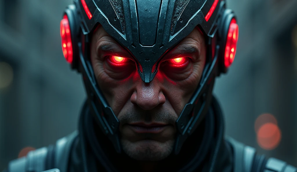 Vision :  The Vision Villain Poster (2026) | Tom Hanks wearing a futuristic helmet with red eyes |