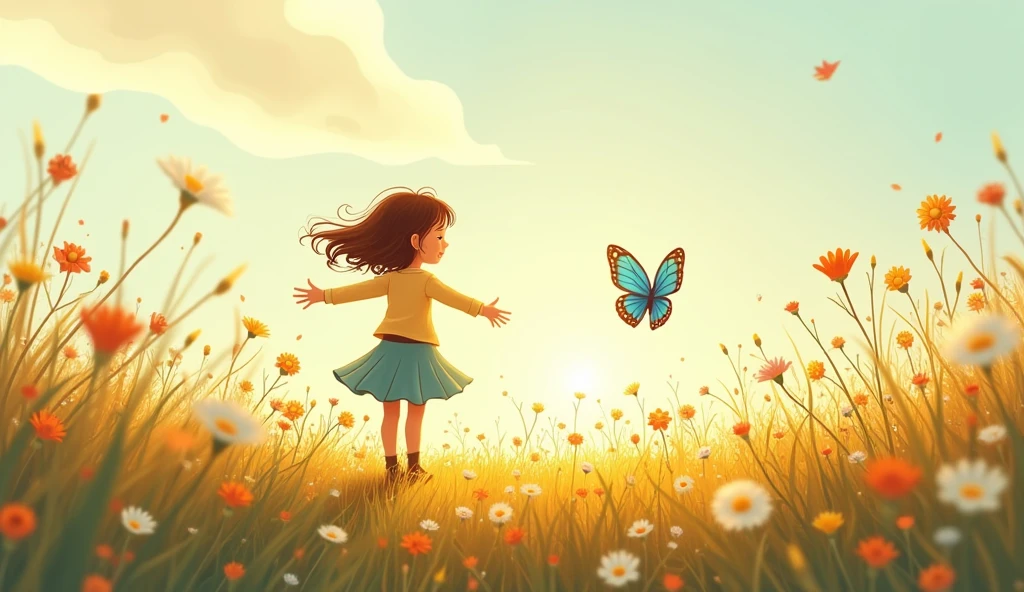 best quality,masterpiece,ultra high res,childpaiting,1girl,solo,crayon drawing,
white flower,((a girl to play with a butterfly)),play,cloud,smile,cloudy sky,outdoors,black hair,sky,surreal,freckles,black eyes,running,take the insect net,