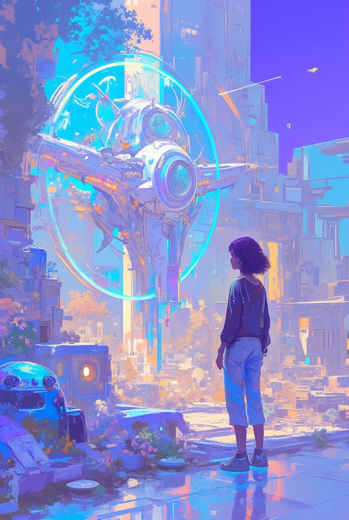  There is a woman standing in front of a picture of an airplane,  Chris Fosse-inspired airbrush painting ,   CG Society Contest Winner ,  Afrofuturism , 1976 sci-fi poster  ,  Sci-fi Paintings  