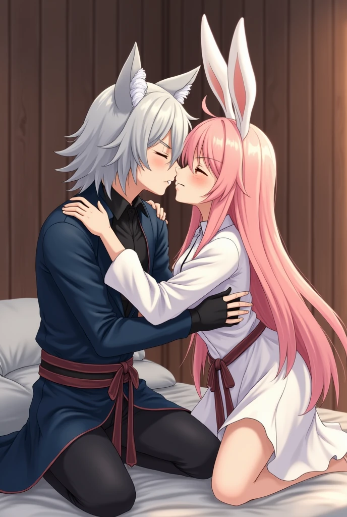 2 persons, ((1 girl, 1boy)), long hair, cat ears, cozy, red hair AND white hair, 
<lora:HugsLoraV1.0-000001:1> HugsAI