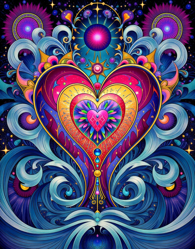 a psychedelic psychedelic wave with a heart in the middle, lsd waves, psychedelic waves, psychedelic art style, infinite psychedelic waves, 70s psychedelic style, psychedelic aesthetic, retro psychedelic illustration, psychedelic illustration, surreal psychedelic design, vaporwave surreal ocean, psychedelic acid trip, psychedelic surreal art, psychedelic style, psychedelic color scheme, psychedelic vibrant colors, colorful and psychedelic