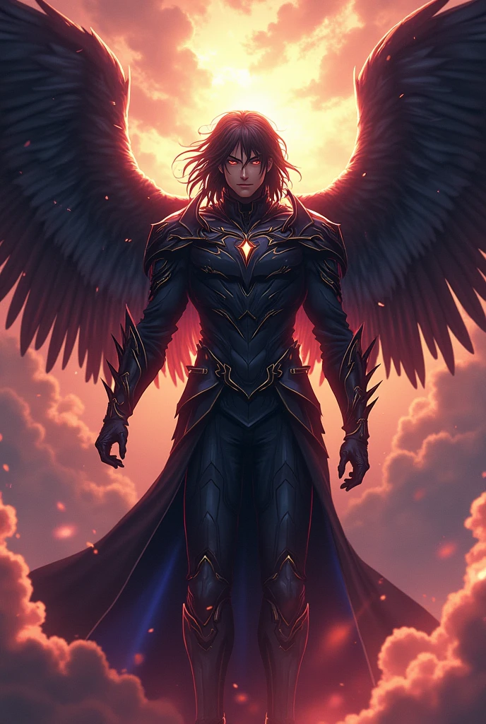 Fallen Angel Lucifer,  anime style , 