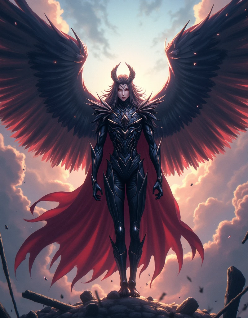 Fallen Angel Lucifer,  anime style , 