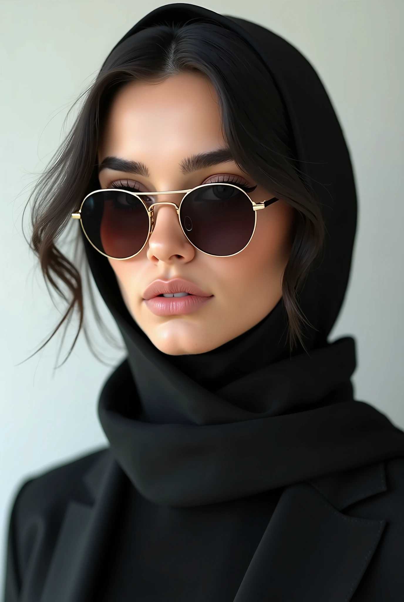 Black Hijab girl with sunglass 