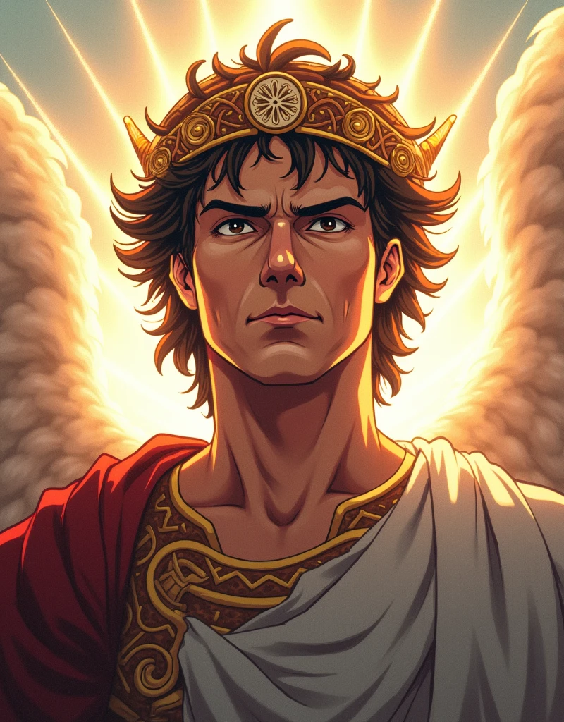  Archangel Michael, The patron of justice and love, Head ornament, Model Tom Cruise,  anime style , 