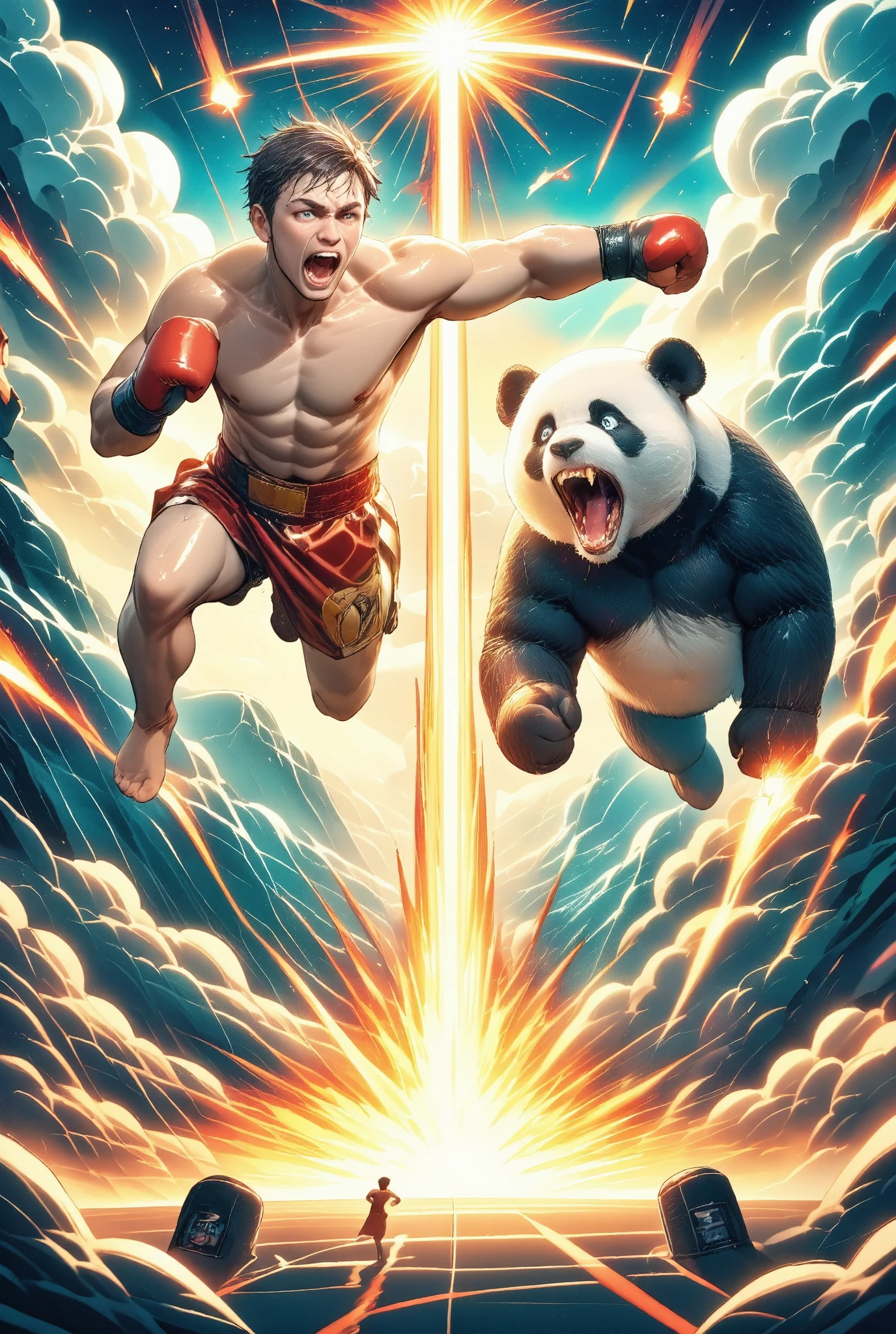 Reindeer and Panda Battle, Muay Thai fighter vs. terrifying man-eating panda, Slightly scientific illustrations, Knockout, Countdown bell, Geometrical pattern, Universe, Energy, Scent of Roses, Battle of the Girl and the Panda, Illustration, dedicated to Panda, ZIMA, Vivid illustrations like Gustav Klimt's, Apple Pie Scent, Panda dressed as Santa Claus, Girl dressed as Santa Claus, 7, City
