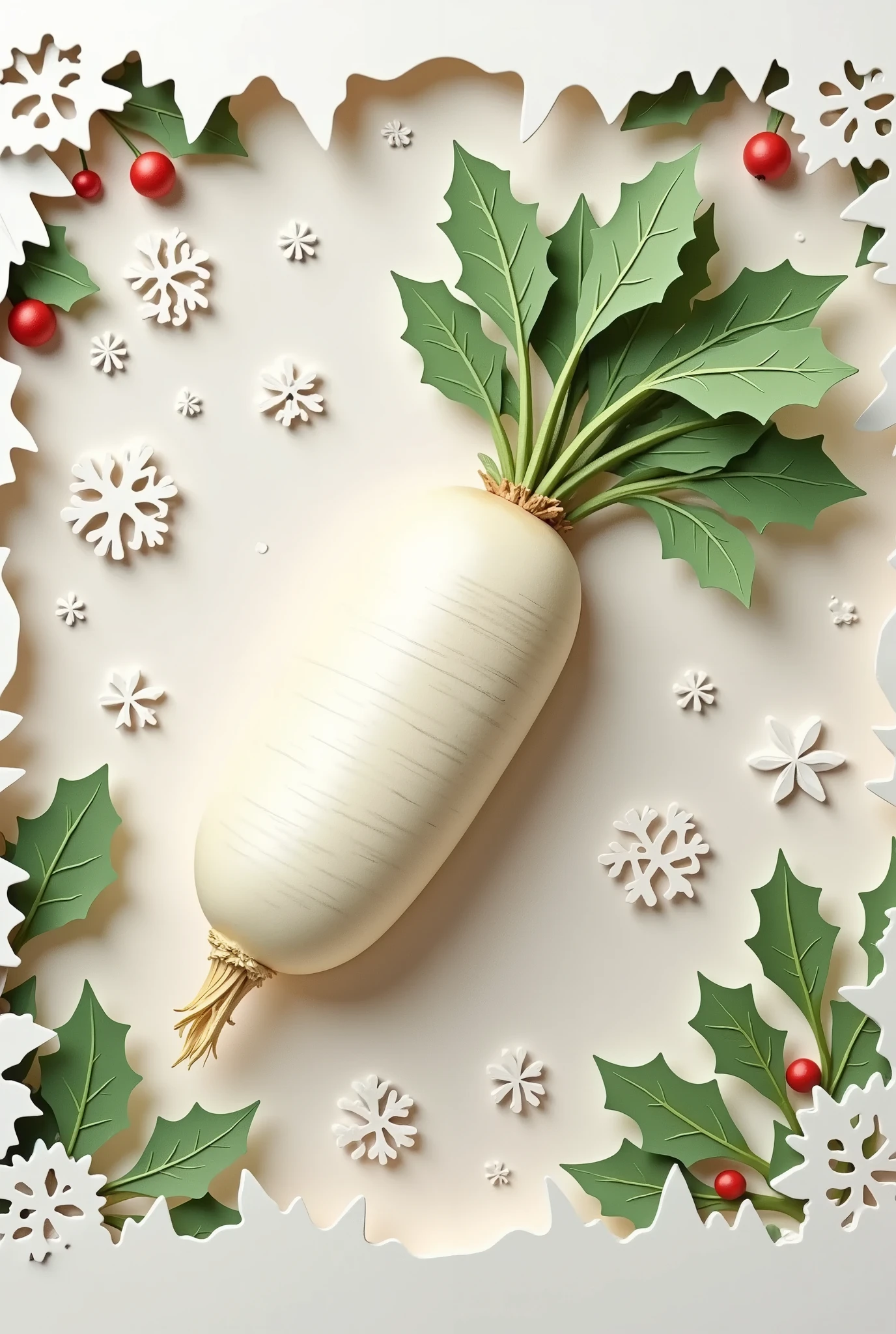 masterpiece, Best Illustration ,DAIKON , Greeting Card Designs,ChristmasPaperCutArt