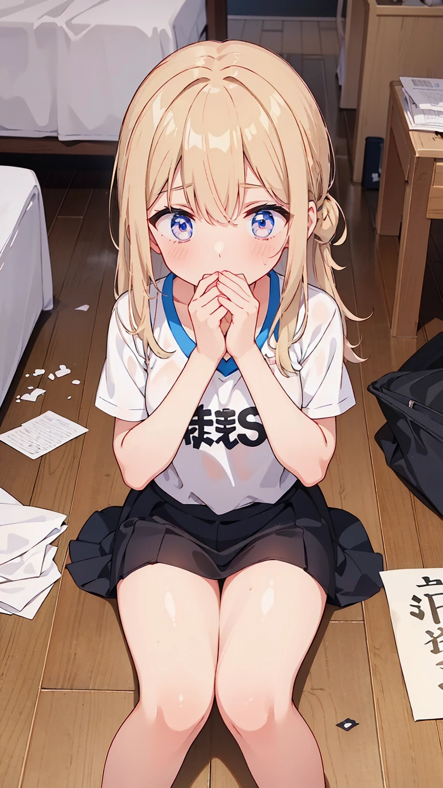 2 girls, shoved inside one locker, ((sailor uniform, short sleeve, tight clothing, miniskirt)), (blushing:1.5), (teary eyes:1.5), (tied up:1.5), (tied wrists:1.5), arms up, hanging, (blushing, worried, teary eyes), perfect body, perfect face, perfecte eyes, beautiful eyes, detailed eyes, image taken from inside, closed door