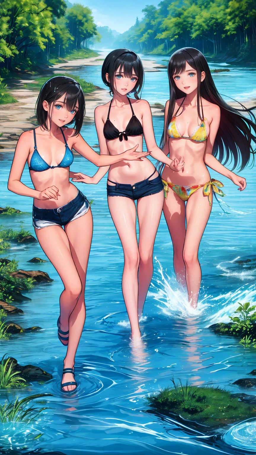 fine、tomboy、bikini、Swimwear、2 girls