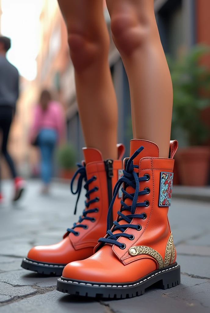 Create me an image of boots for a  girl with the Luisa Cadavid brand