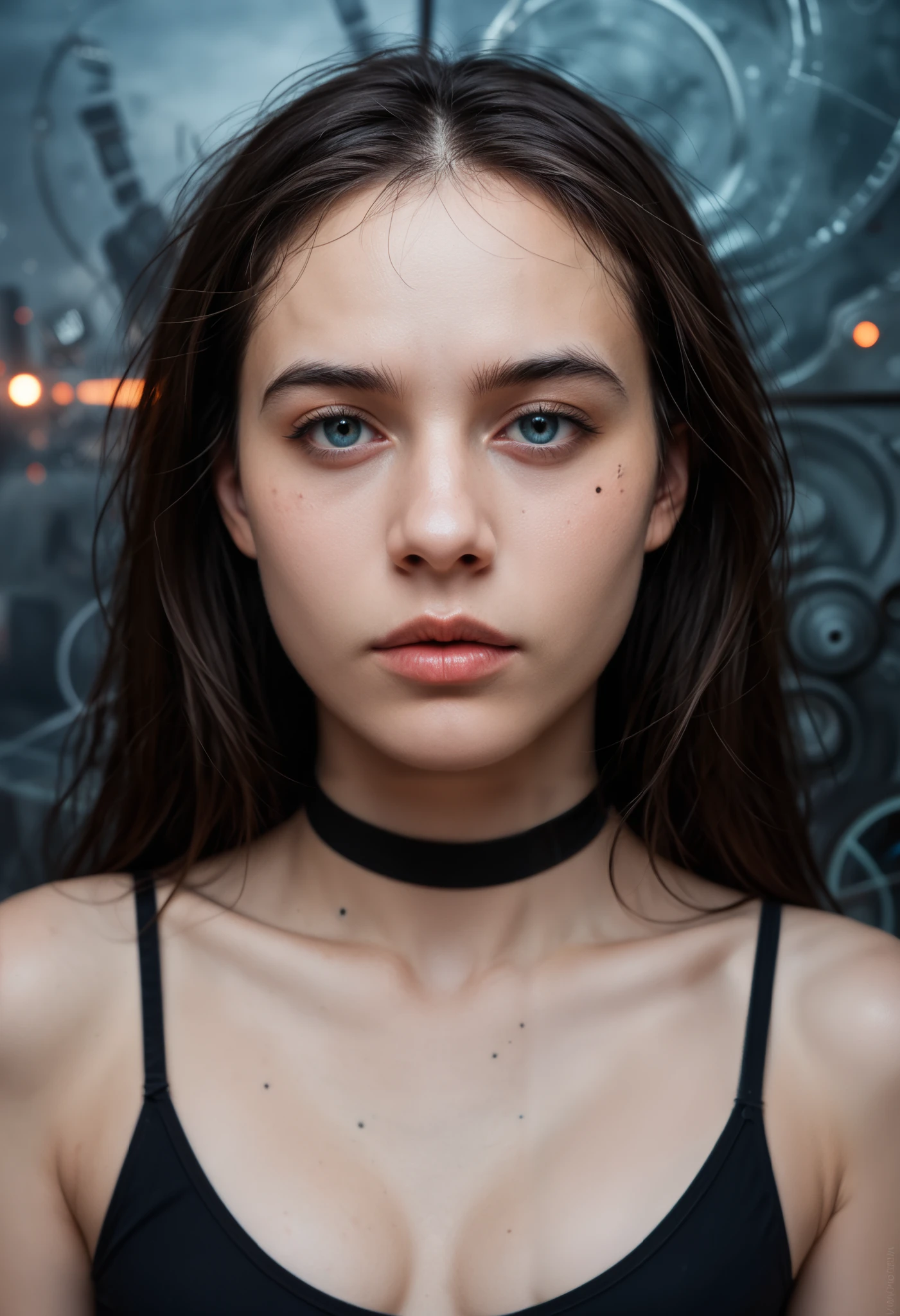 (best quality,4k,8k,highres,masterpiece:1.2),ultra-detailed,(realistic,photorealistic,photo-realistic:1.37),mechanical biomorphism,horror art,intricate details,maximalist perfect illustration,digital painting art,quantum world,place of fear,surreal,dark,ominous,nightmarish,twisted,unsettling,unnerving,otherworldly,abstract,geometric,futuristic,cyberpunk,chiaroscuro,dramatic lighting,moody atmosphere,rich colors,deep shadows,glowing elements,unsettling anomalies