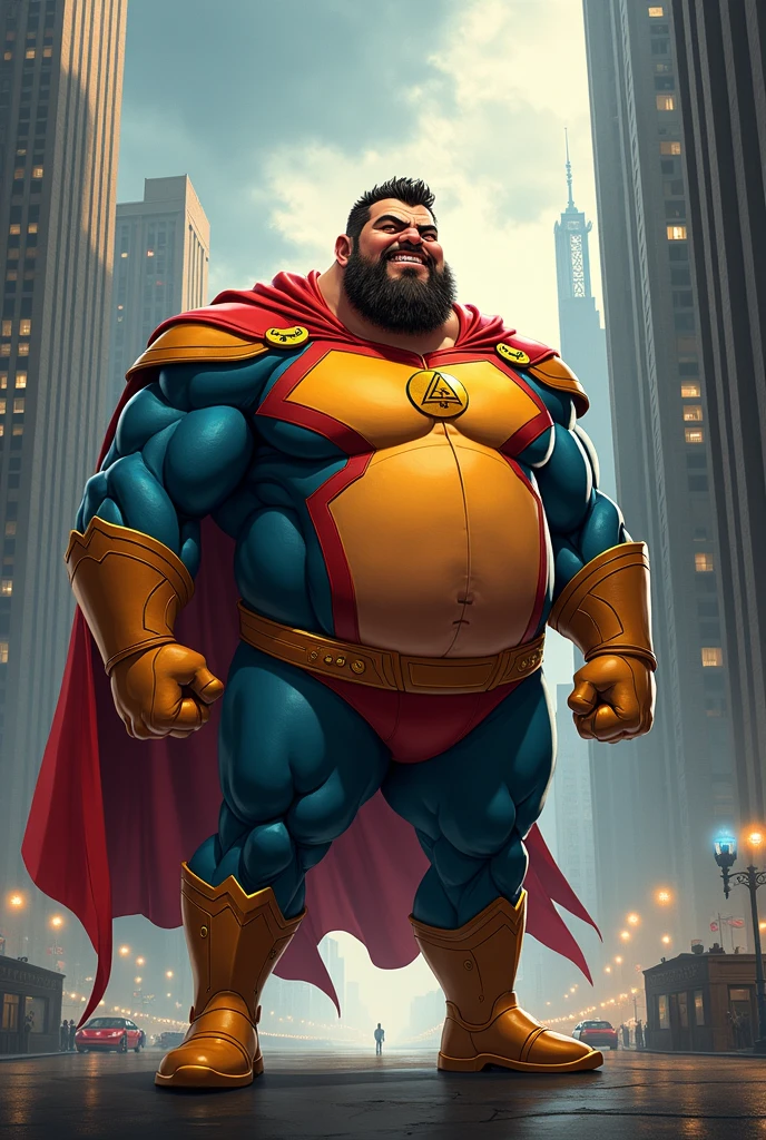  angry old swedish superhero very long gray hair super heavy bodybuilder flexing his muscles A full body obese bodybuilder with a very sweaty body An extremely muscular and extremely fat old man over 70 years old weighing over 600 pounds Very muscular and very hairy with big sagging pectorals with dark nipples and floating gynecomastia I walk in outer space with a nebula in the background wearing a very tight blue latex suit with a red cape 