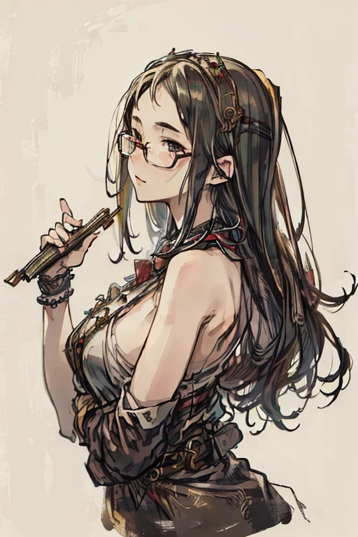 (( top quality )), ((傑 top quality 、masterpiece、High sensitivity、 High Definition 、 detailed description 、 Delicate Faces )),Slender woman、Glasses、Santa Claus style、 steampunk from the side、
