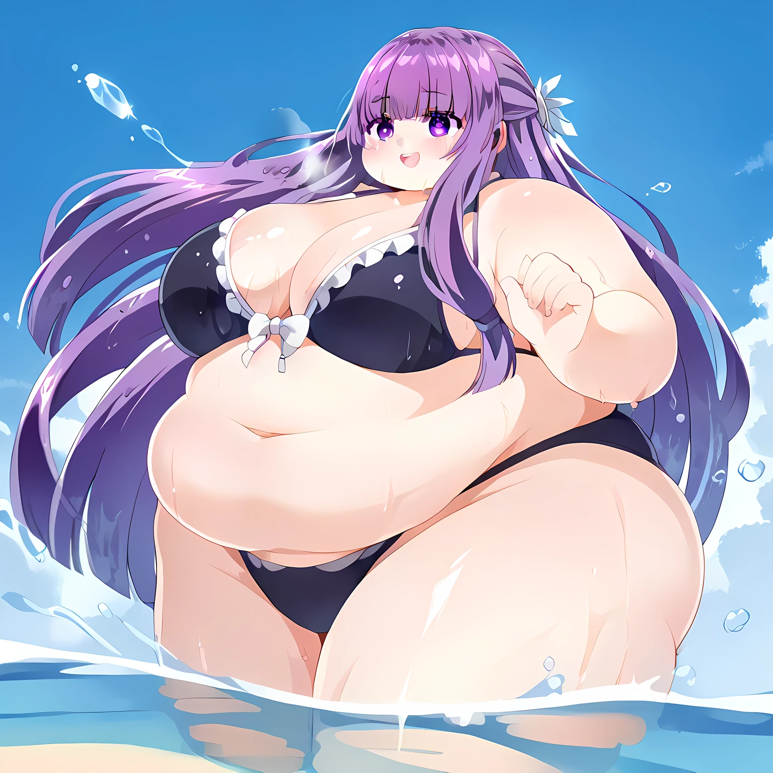 White Hair Bow, black hair,Big  Bump pregnant, Purple bra and underwear, Big boobs, nipple, cum, Big Black Balloons,16 yl, Big pregnant Belly, Big Pregnant girl, Largest Belly of Pregnant, Huge Pregnancy, background beach,Huge 9 months Pregnancy Belly, purple eyes