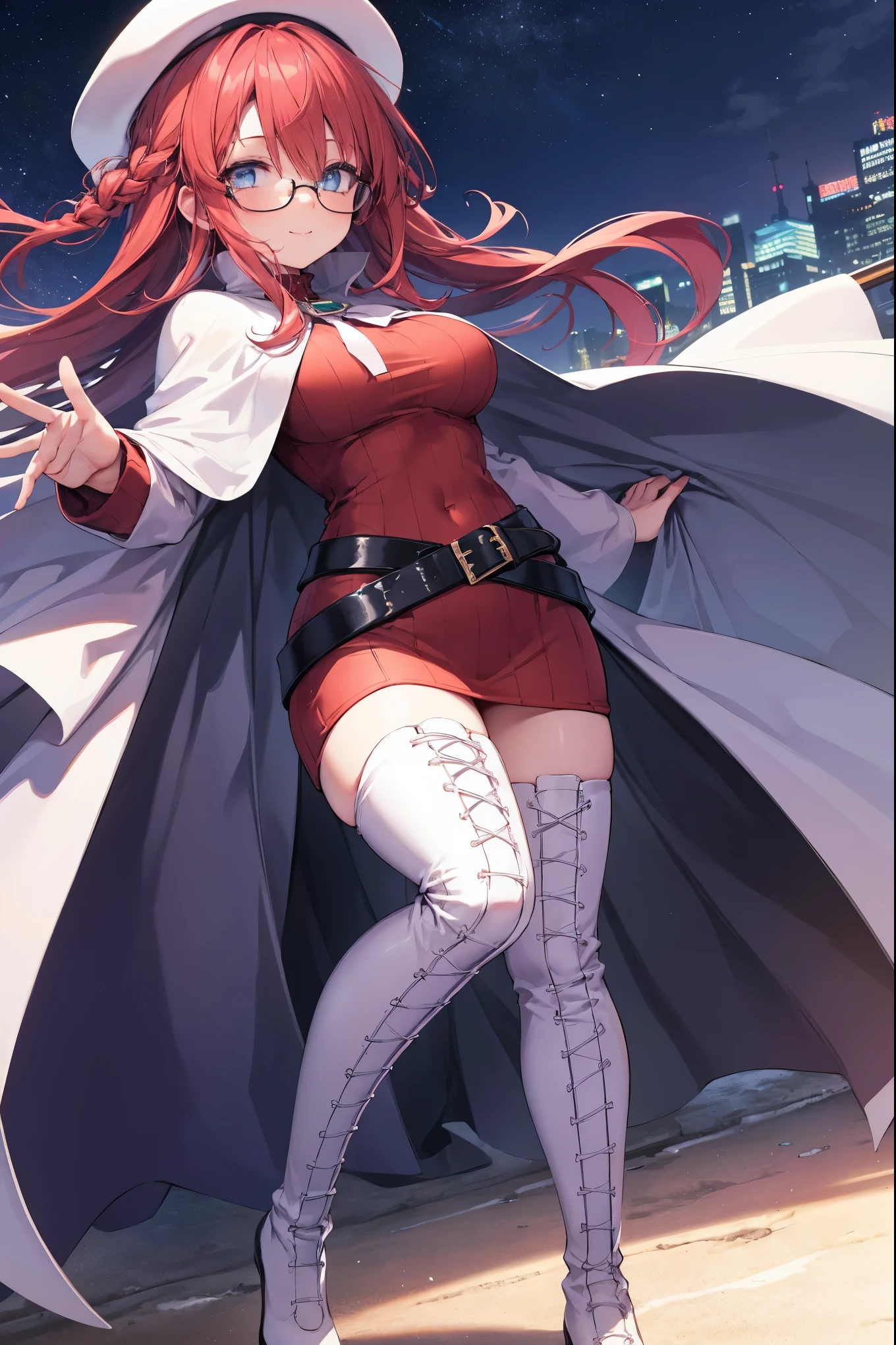 Masterpiece, raw,  beautiful art, professional artist, 8k, art style by sciamano240, very detailed face, very detailed hair, 1 mature woman, perfectly drawn body, beautiful face, long hair, light blue hair , very detailed blue eyes, pouty lips , rosey cheeks, intricate details in eyes, playful smile, looking directly at viewer , in love with viewer expression, wedding ring , lipstick, very close up on face, sunny fall day, out shopping, wearing cute fall clothes, coat, scarf, skirt, thigh boots, 
