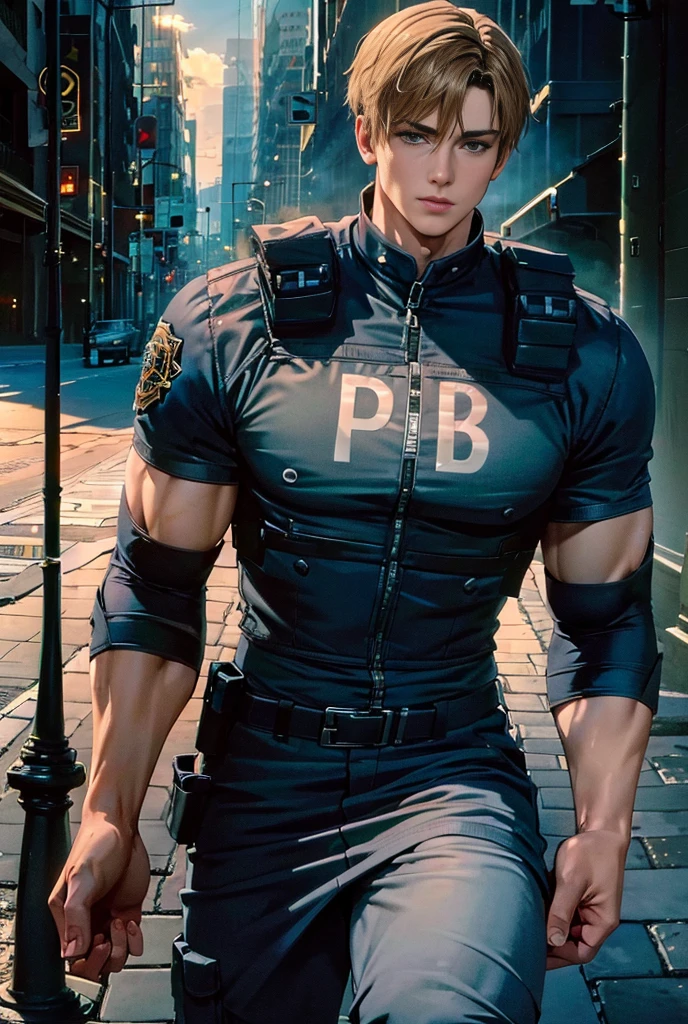 (High resolution CG), ( top quality ), (High resolution CG), ( top quality ), Backstreets,. Kennedy, SWAT Clothing,       beautiful and charming young man,    muscular and tight  ,