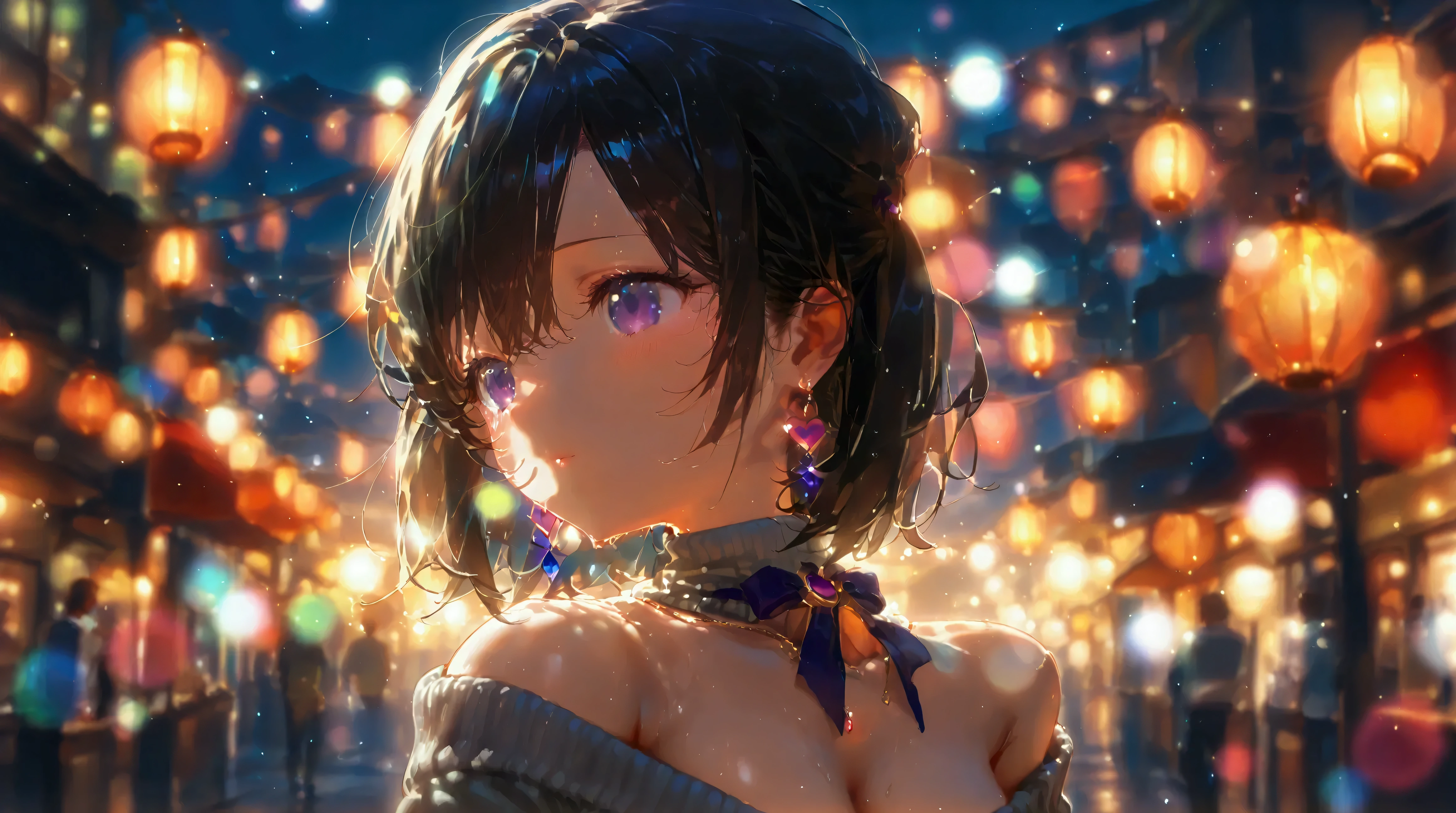  cute magician anime girl、Single（ full body from head to toe ）、 Off Shoulder Sweater Dress、Trump、 Scenario Backdrop 
