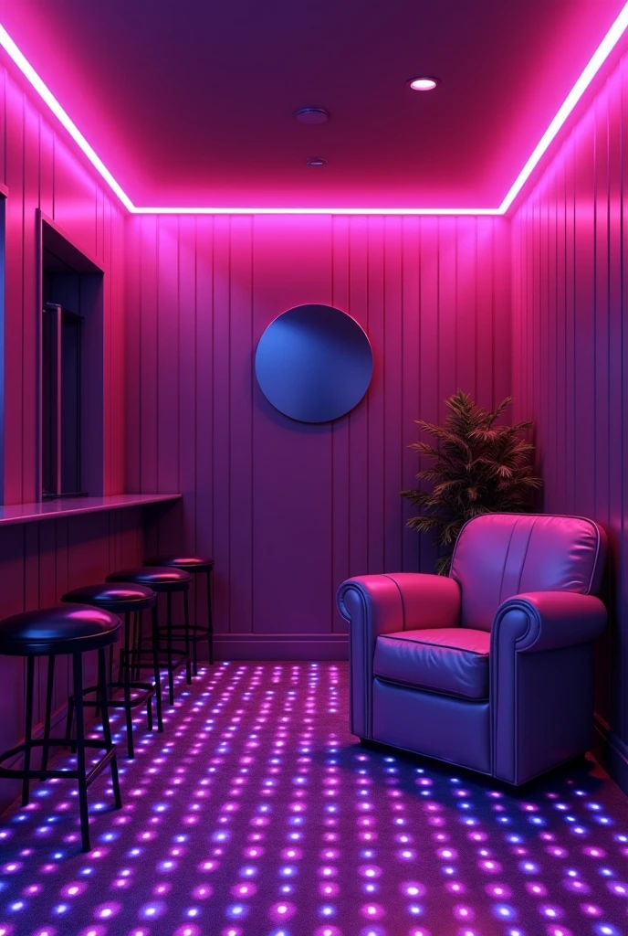 A bathroom with a disco inside , neon lights, has music , it’s like a disco nightclub bathrooms , 8k, high detail 