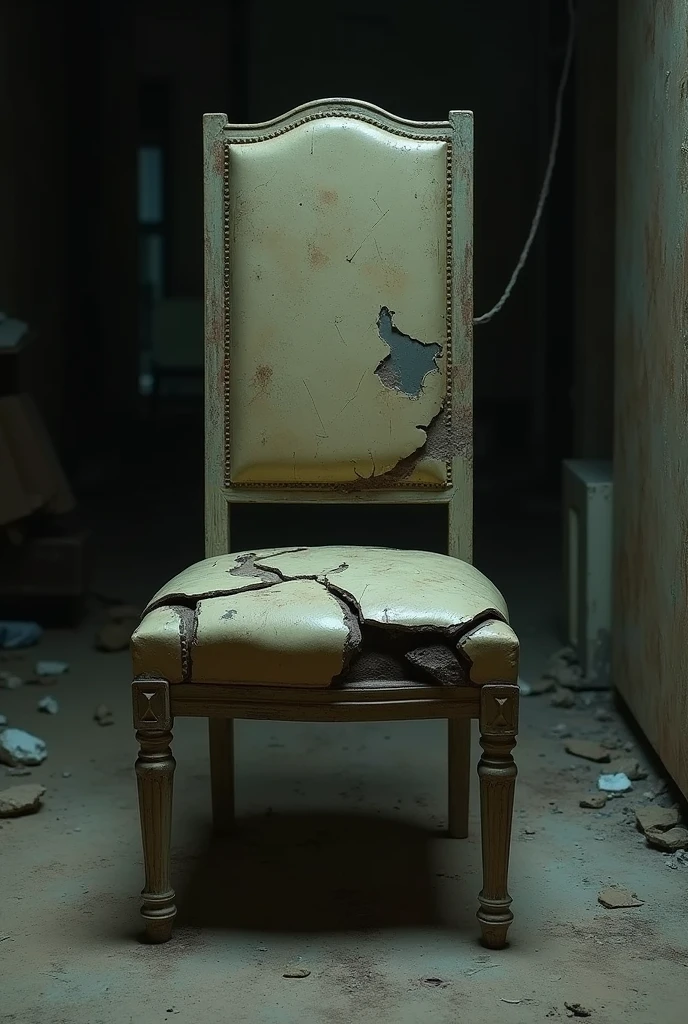 Chair with one leg remaining 3 broken