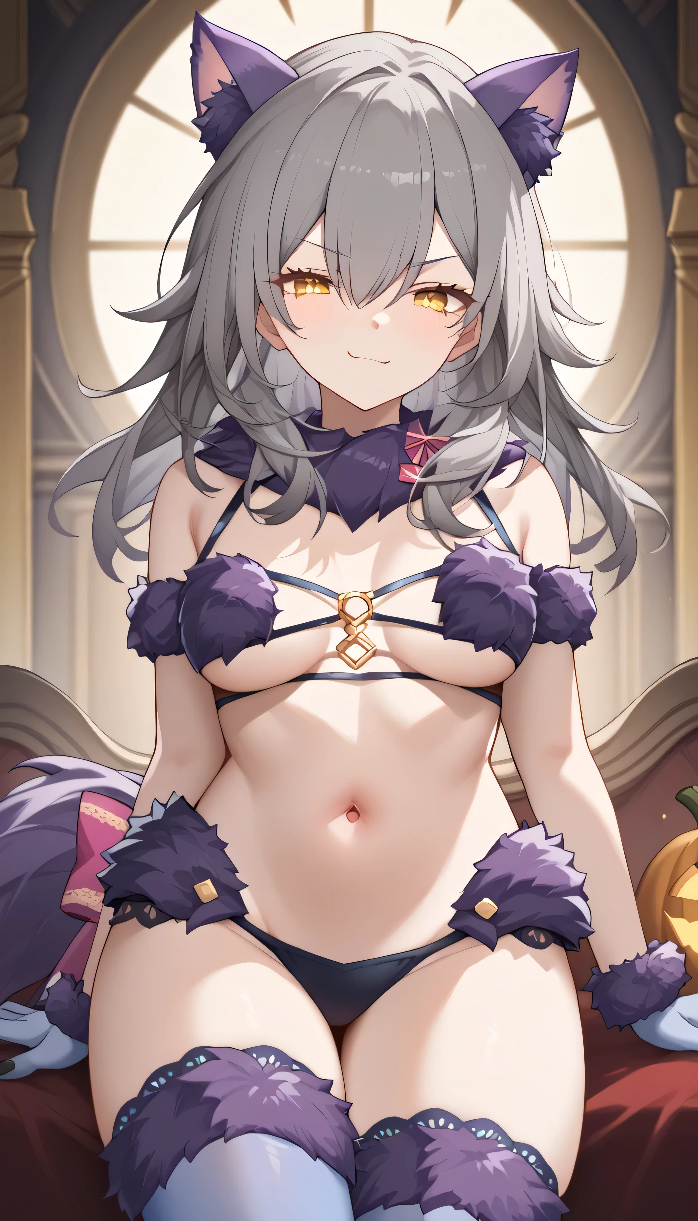Sexy short hair Beastman goat Satyr Gray Hair ((Brown Skin)) Dark Skin Baphomet Pubic hair Armpit hair Swimwear cute Perfect Face Perfect Eyes Perfect Fingers Perfect Arms Perfect body goatの角 goatのしっぽ、Wide hip line、 ((Goat horns)) Goat girl full body view long muzzle Are sleeping