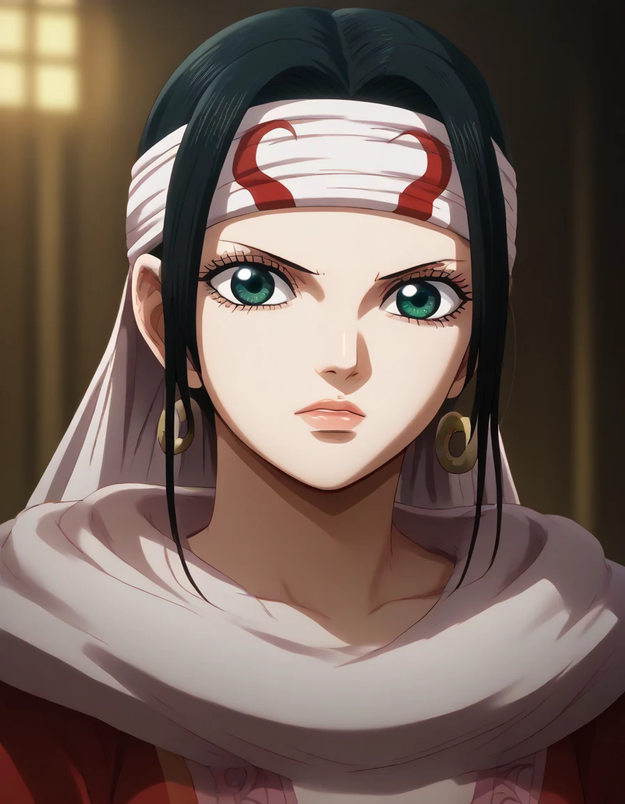 ((Boa Hancock)) beautiful detailed eyes, beautiful detailed lips, extremely detailed eyes and face, long eyelashes, 1child , masterpiece, super detail, high details, high quality, best quality, highres, 1080P, 8k, 16k, very accurate clothing, cowl headband on forehead fantasy, anime, intricate details, vivid colors, cinematic lighting, dramatic lighting, cinematic composition, dramatic composition