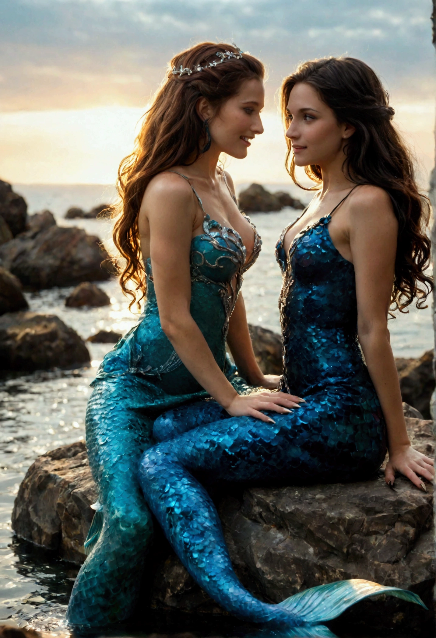 Hummingbird Image, mermaid and sunflower 