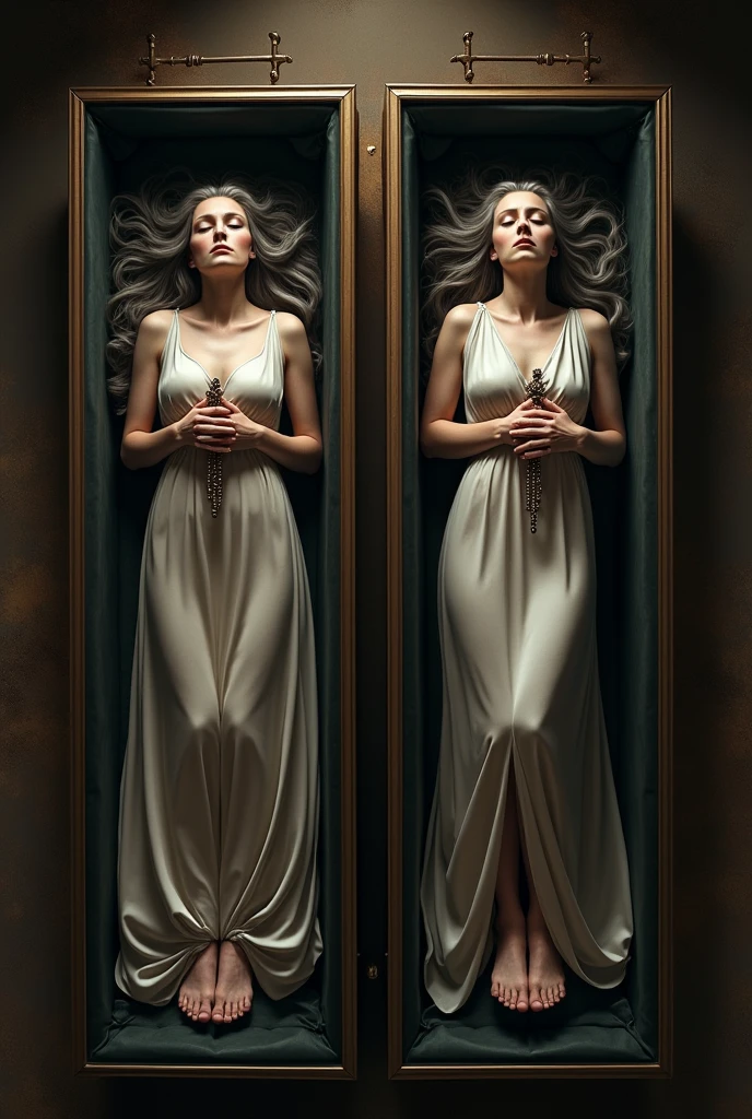 (((short-torsoed Japanese girls tied up by chain,arms up))), natural front lighting, ultra sharp focus, braided twin hair, large eyes with long eyelashes and double eyelids, dynamic angle,red lip,smile, (huge breasts), (full body shot:2), (slender waist),(thin long legs), wearing wedding dress