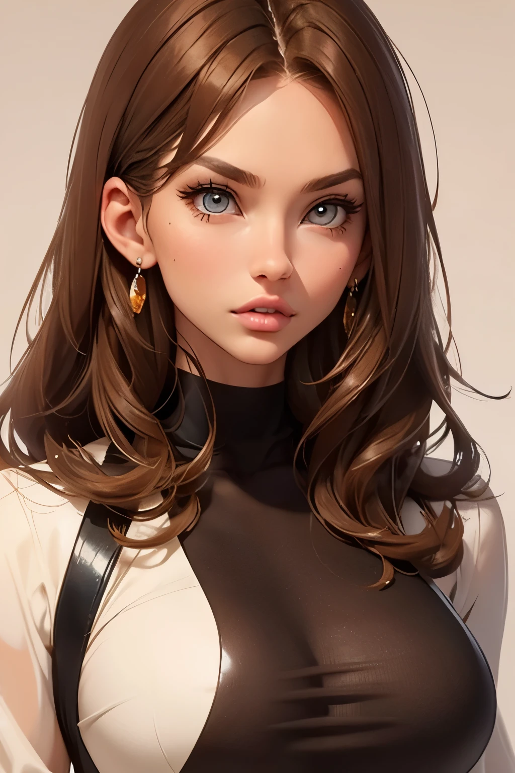 Beautiful girl . She's after plastic surgery . bimbo . Brown-haired woman 20 years old . Small size 2 breasts . amber eyes