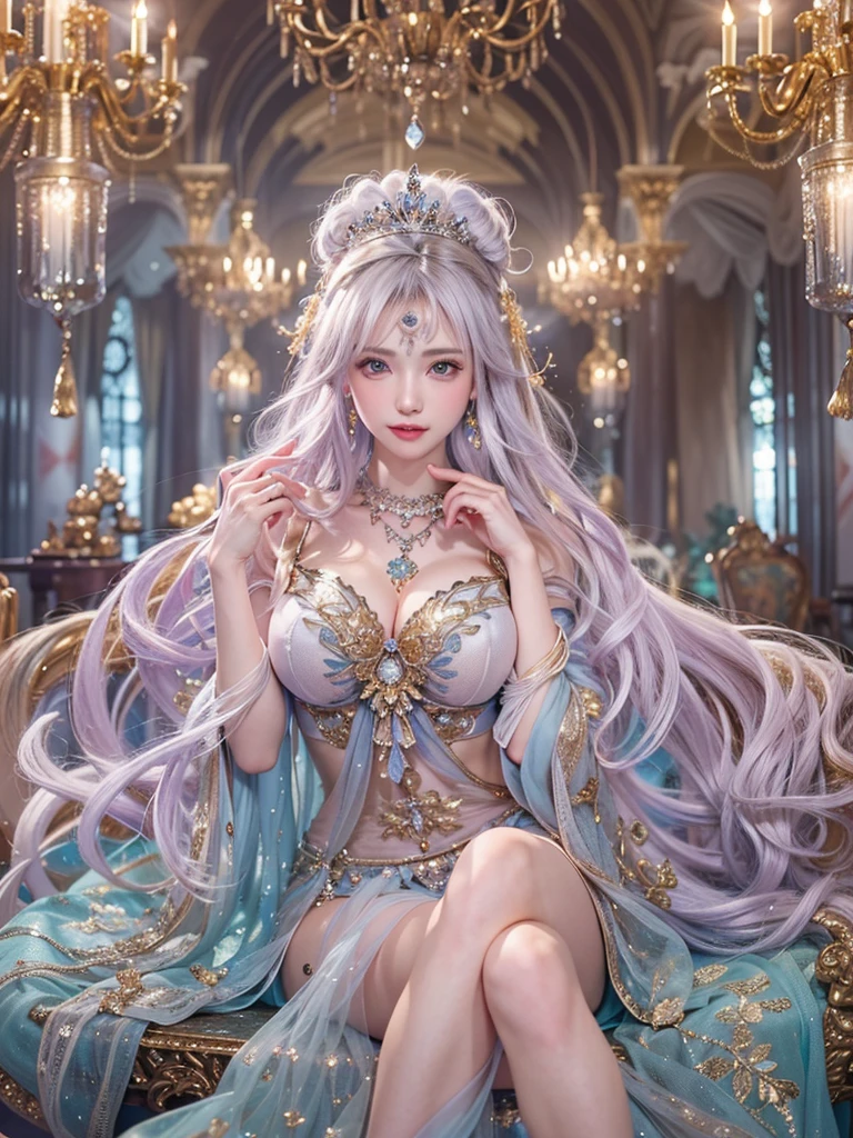 Zerg Queen beautiful girl: Ranlinger, 18-year-old、Slim figure, (Belly Dancer:1.6), Messy Hair, beautiful Perfect Face, Soft Skin, Perfect Face, Yasutomo Oka's painting style, big firm bouncing bust, Hard nipples, wearing Belly Dancer's (See-through:1.6) Red dress, Exposing breasts, Cleavage exposed, jewelry, tiara, Add light purple and purple, Add Light Red, Intricate details, Splash screen, 8K resolution, masterpiece, sexy, Sharp eyes, break, White Silver, dynamic sexy poses, Sweat, (Dancing passionately:1.4), (16th century Arabian castle, Alhambra, Geometric mural:1.3), Sharp eyes, break, White Blonde, Strong winds, Small faint lights and flying fireflies, night, lantans, Intricate details, Splash screen, A kind smile, Mysterious Background, aura, A gentle gaze, break,