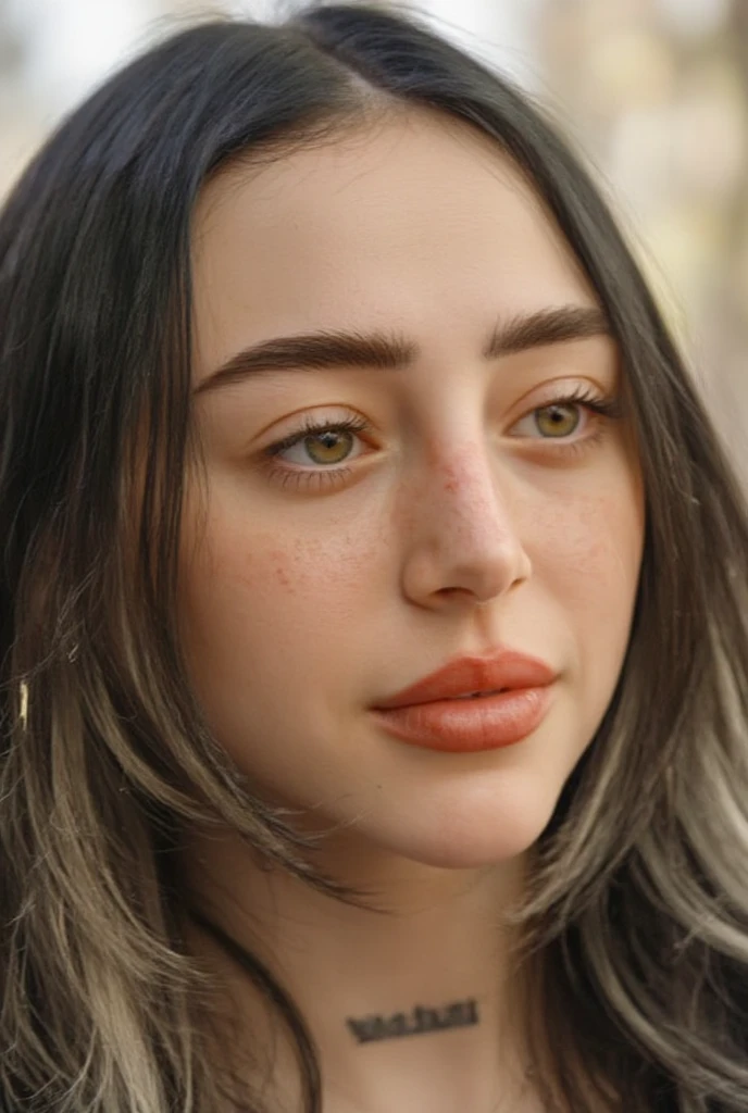 a close up of a young woman, 19 years old, pale skin,| d & d, soft portrait shot 8 k, infp young woman, medium portrait soft light, with pale skin, 50mm portrait, two-tone hair, pale glowing skin, natural soft pale skin, color portrait
