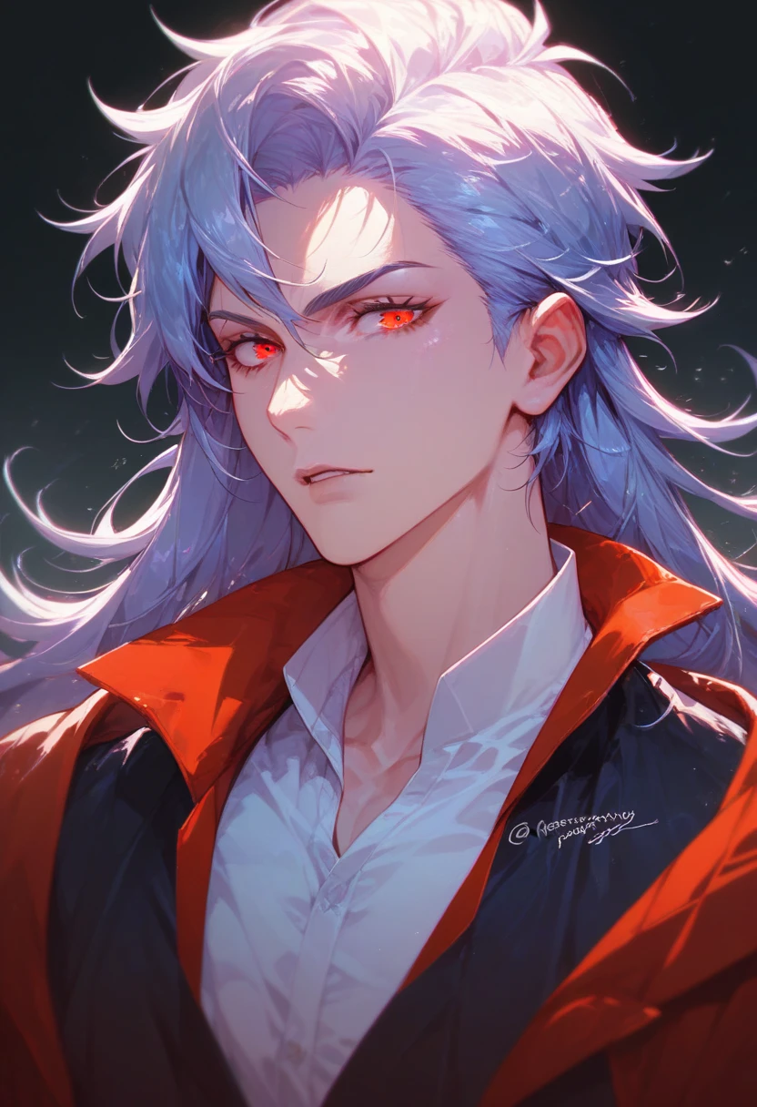 Dramatic Teenage Vampire Boy | Charming, red eyes, agressive blood, long hair