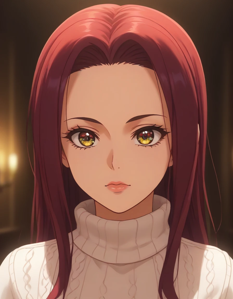 (((Ryouko Sakaki )))  beautiful detailed eyes, beautiful detailed lips, extremely detailed eyes and face, long eyelashes, 1child , masterpiece, super detail, high details, high quality, best quality, highres, 1080P, 8k, 16k, very accurate clothing, c fantasy, anime, intricate details, vivid colors, cinematic lighting, dramatic lighting, cinematic composition, dramatic composition cowl  sweater  dress belt on waist 